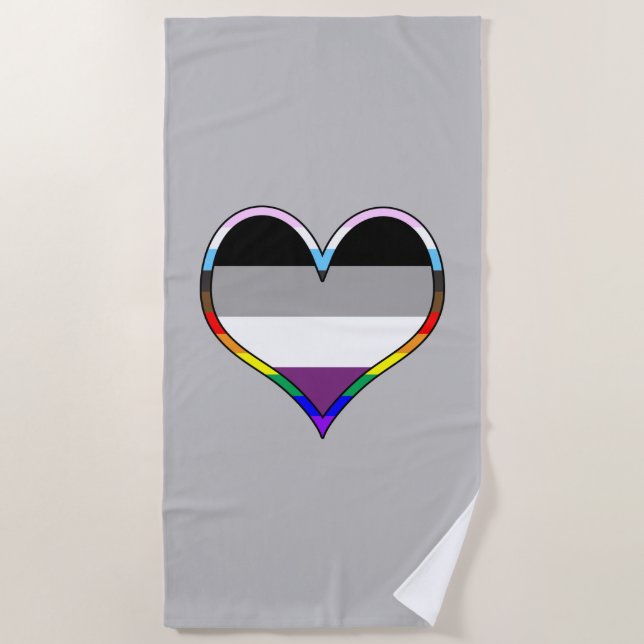 Toalha De Praia Ace Pride Heart Beach Towel (Frente)