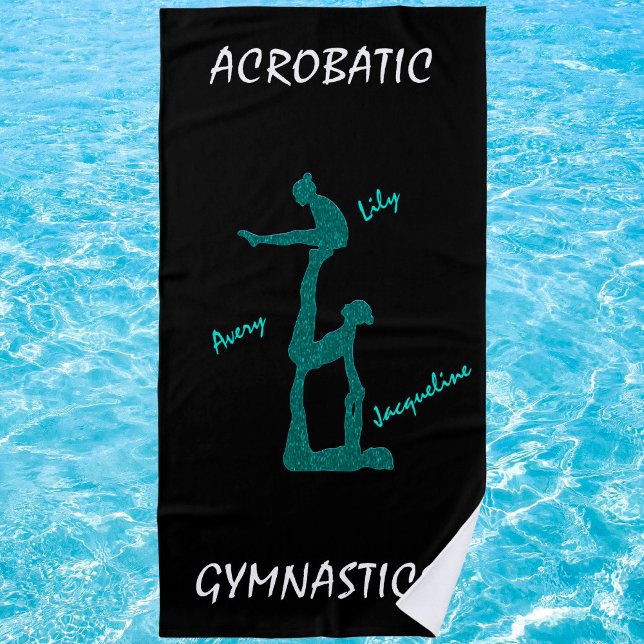 Toalha De Praia Acrobatic Gymnastics Beach Towel c/ Até 3 Nomes (Criador carregado)