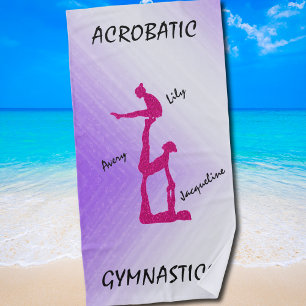 Toalha De Praia Acrobatic Gymnastics Beach Towel c/ Até 3 Nomes