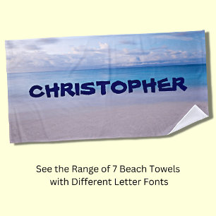 Toalha De Praia Add Any Name to this Beach Background Beach Towel