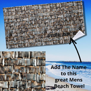 Toalha De Praia Add Name, Steel Metal Grungy Wall Panels