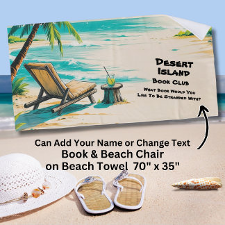 Toalha De Praia Add Name Text,  Desert Island Book Club