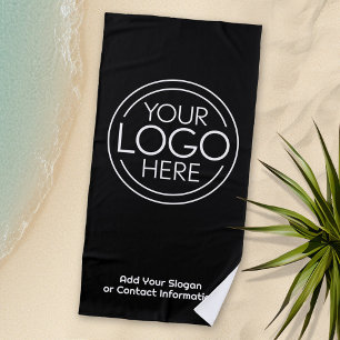 Toalha De Praia Adicione seu logotipo corporativo moderno minimali