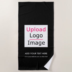 Toalha De Praia Adicione seu logotipo e texto personalizado Tchic
