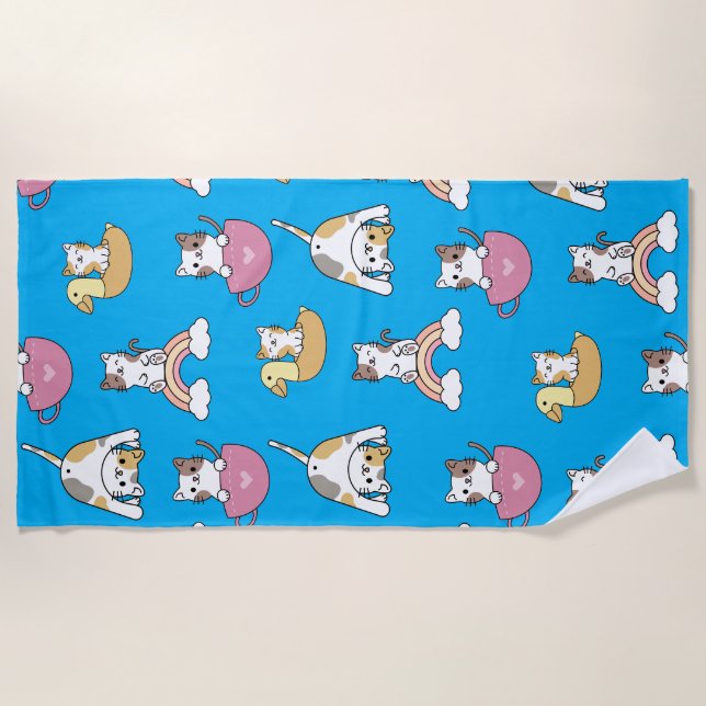 Toalha De Praia Adorable Kitty Cats (Frente)