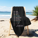 Toalha De Praia Afirmações Positivas para Saúde Mental Personaliza<br><div class="desc">Apresentando as nossas afirmações positivas para a Prefeitura de Praia Personalizada da Saúde Mental, um presente exclusivo e de apoio destinado a promover o bem-estar mental, a atenção e a autoestima. Estas toalhas de praia personalizadas são adornadas com uma seleção de frases-chave, fazer-as como uma escolha ideal para aqueles que...</div>