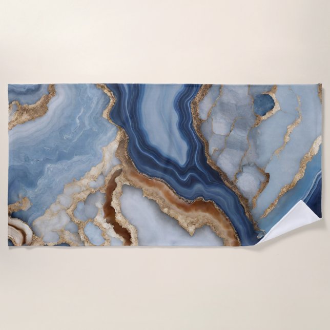 Toalha De Praia Agate Marble Beach Towel (Frente)