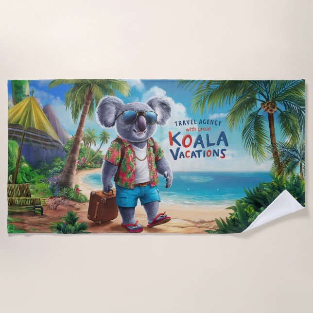 Toalha De Praia Agência de Viagem de Koala (Frente)