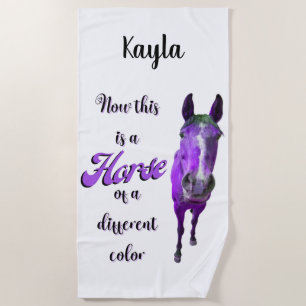 Toalha De Praia Agora Isto É Um Cavalo De Uma Cor Diferente Roxo