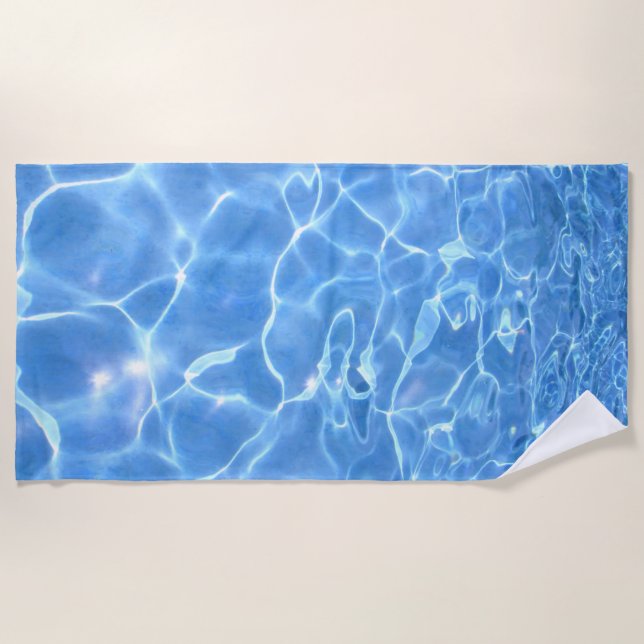 Toalha De Praia Água Azul Aplicada (Frente)