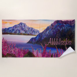 Toalha De Praia Alaskan Cotton Candy Mountain Towel