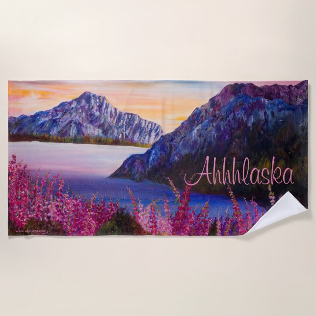 Toalha De Praia Alaskan Cotton Candy Mountain Towel (Frente)