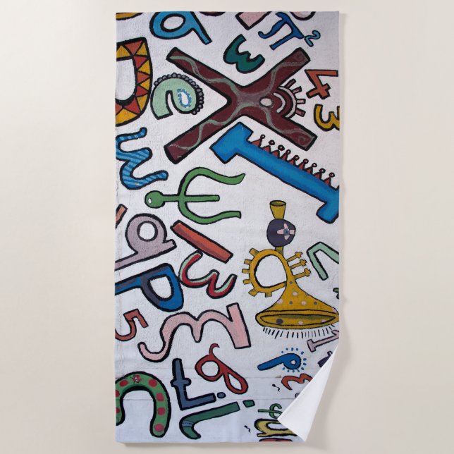 Toalha De Praia Alfabeto Colorido (Frente)