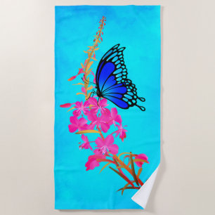 Toalha De Praia Algas Com Borboleta - Praia