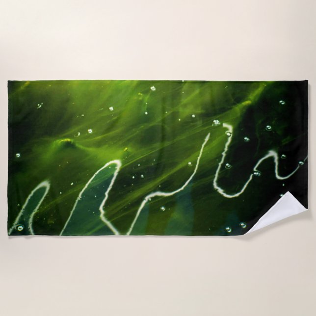 Toalha De Praia Algas verdes e btcnm de água (Frente)