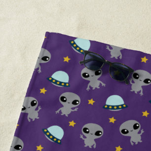 Toalha De Praia Aliens Beach Towel