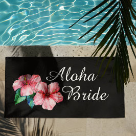 Toalha De Praia Aloha Bride Rosa Tropical Floral