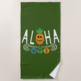 Toalha De Praia Aloha Pineapple Design - Beach Towel