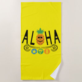Toalha De Praia Aloha Pineapple Design - Beach Towel