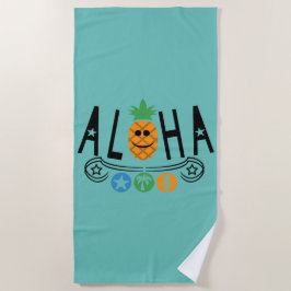 Toalha De Praia Aloha Pineapple Design - Beach Towel