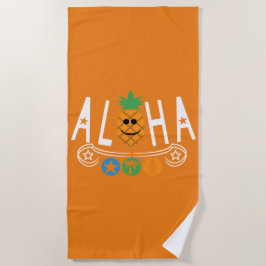 Toalha De Praia Aloha Pineapple Design - Beach Towel