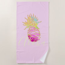 Aloha | Torre de praia de abacaxi tropical Elegant