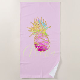 Toalha De Praia Aloha | Torre de praia de abacaxi tropical Elegant