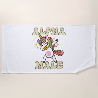 Toalha De Praia Alpha Male Ironic Unicorn 1