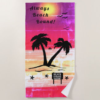 Toalha De Praia Always Beach Bound Purple Red B