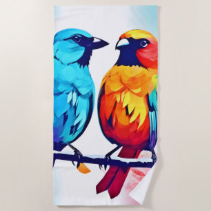 Toalha De Praia Amantes de Aves Tropicais