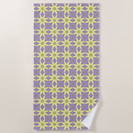 Toalha De Praia Amarelo e roxo geométrico floral padronizado 