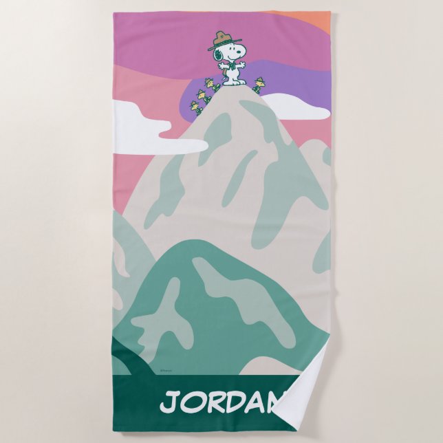 Toalha De Praia Amendoins | Snoopy & Troop Caminhando a Montanha (Frente)