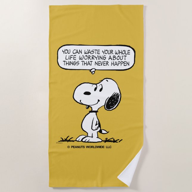 Toalha De Praia Amendoins | Snoopy, você não aguenta sua vida inte (Frente)