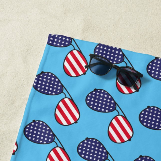Toalha De Praia American Flag Sunglass (In Situ)