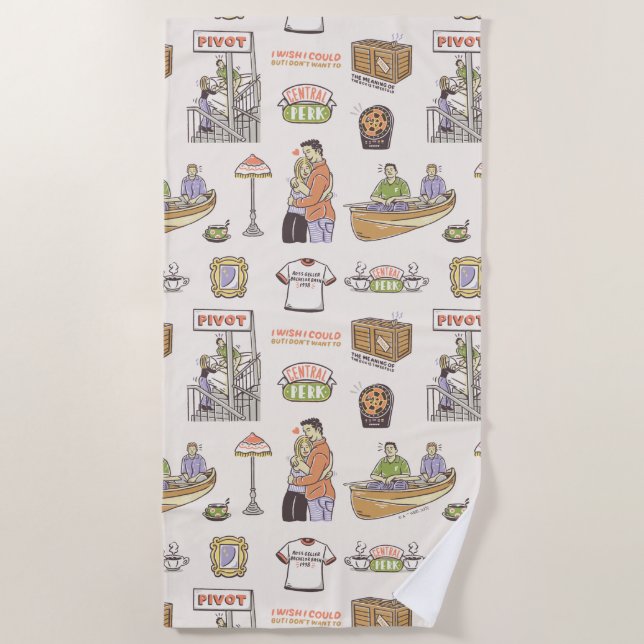 Toalha De Praia AMIGOS™ | Ícones de desenho animado (Frente)