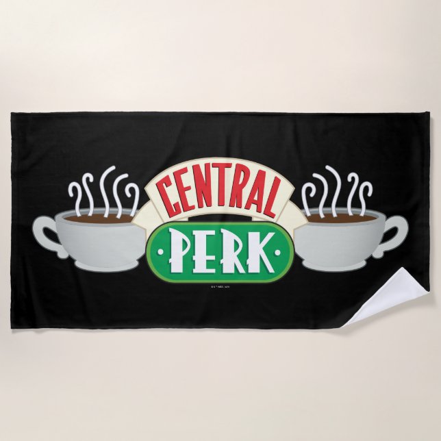 Toalha De Praia AMIGOS™ | Logotipo de Perk Central (Frente)
