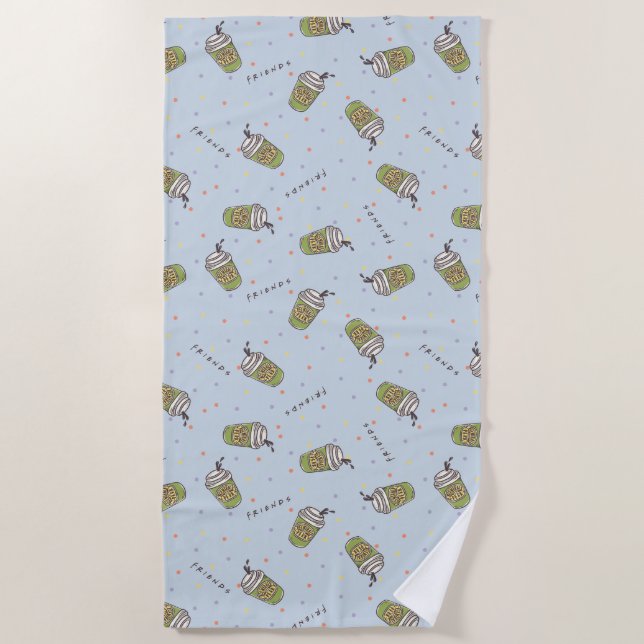 Toalha De Praia AMIGOS™ | Padrão de Perk Central da Bolinhas (Frente)