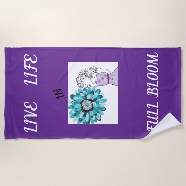 Toalha De Praia Amor às flores (Frente)