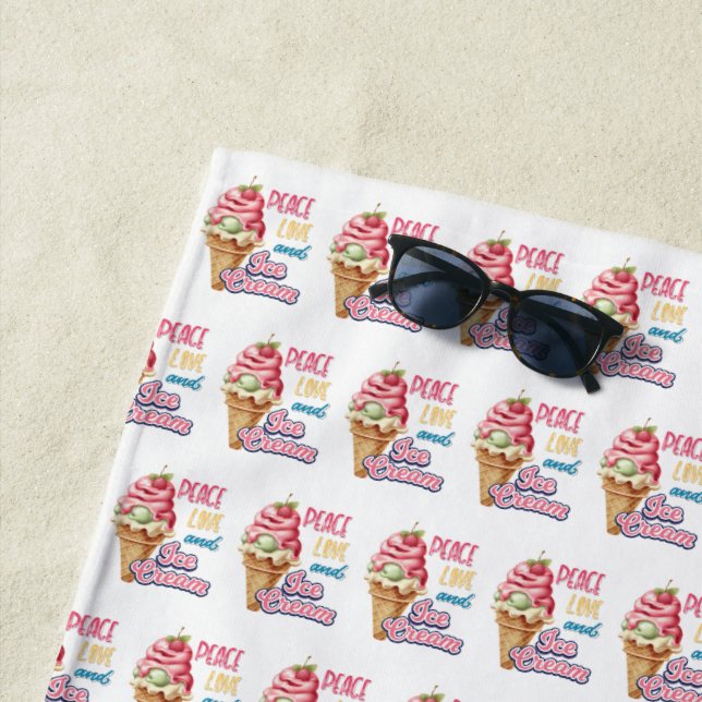 Toalha De Praia amor pela paz e sorvete (In Situ)