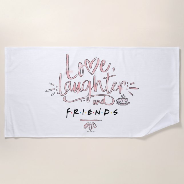 Toalha De Praia Amor, Riso e AMIGOS™ (Frente)