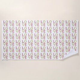 Toalha De Praia Amor, Vermelho e Amarelo