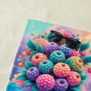 Toalha De Praia Amoras coloridas para o Verão