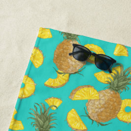 Toalha De Praia Ananás De Cor Turquesa