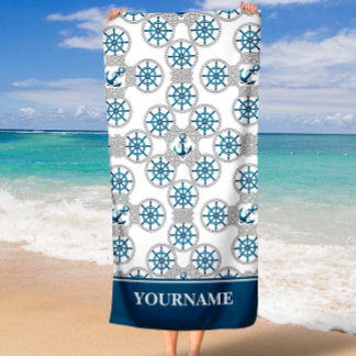 Toalha De Praia Ancoragem do Marinho da família ou do boi náutica