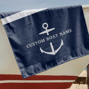 Toalha De Praia Ancoragem Náutica do Nome do Barco Personalizado M