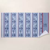Âncoras Náuticas Personalizadas Azul Marinho Branc
