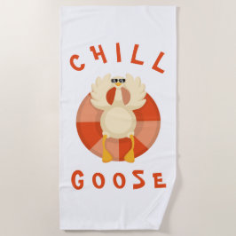 Toalha De Praia Anel branco de Natação de Ganso de Praia de Férias