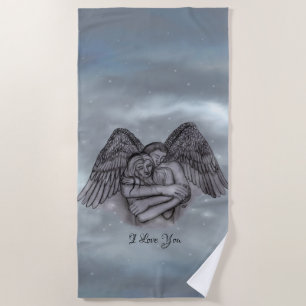 Toalha De Praia Angel Eros no Amor, eu te amo