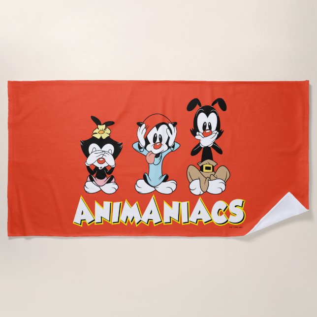 Toalha De Praia Animaniacs | Warner Siblings "No Mau" Graphic (Frente)