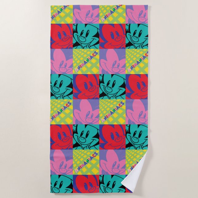 Toalha De Praia Animaniacs | Warner Siblings Pop Art Graphic (Frente)